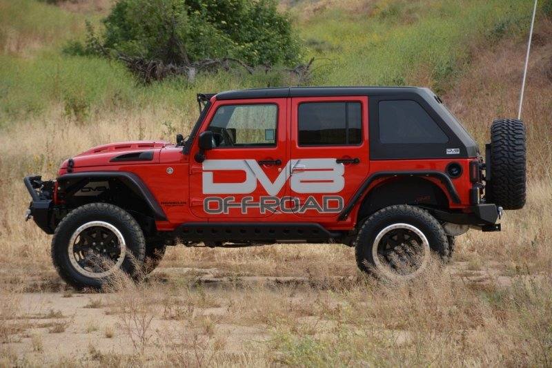 DV8 Offroad 07-18 Jeep Wrangler JK Metal Heat Dispersion Hood - Primer Black hdmb07-02 image 7