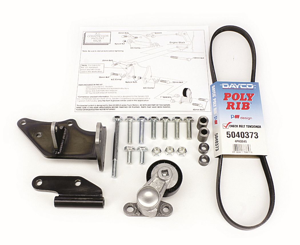 ALAN GROVE COMPONENTS LS Engine Low A/C Compressor Bracket 142r
