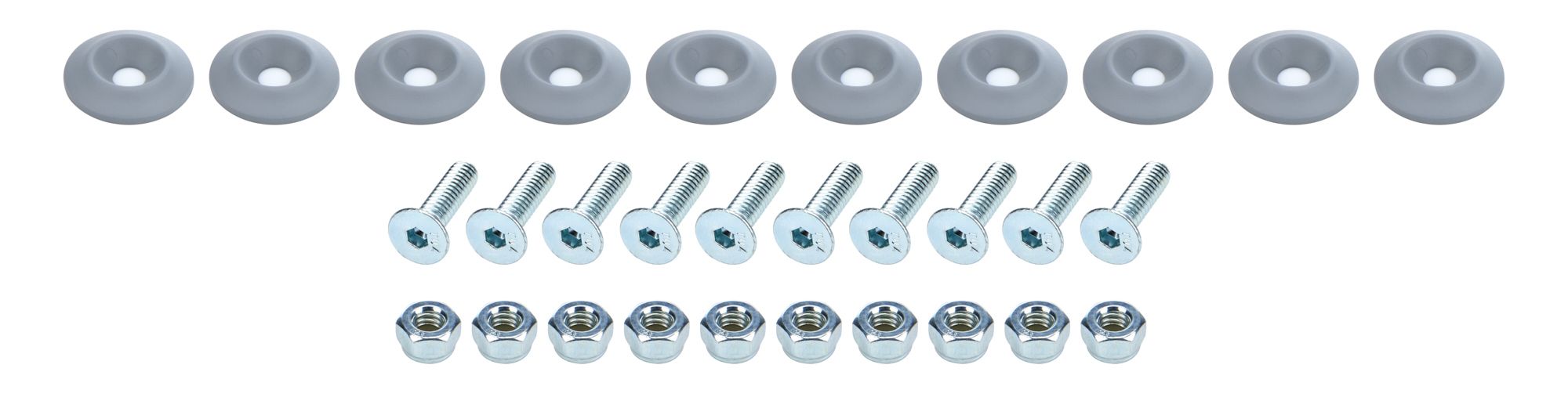 ALLSTAR PERFORMANCE Countersunk Bolt Kit Silver 10pk all18685
