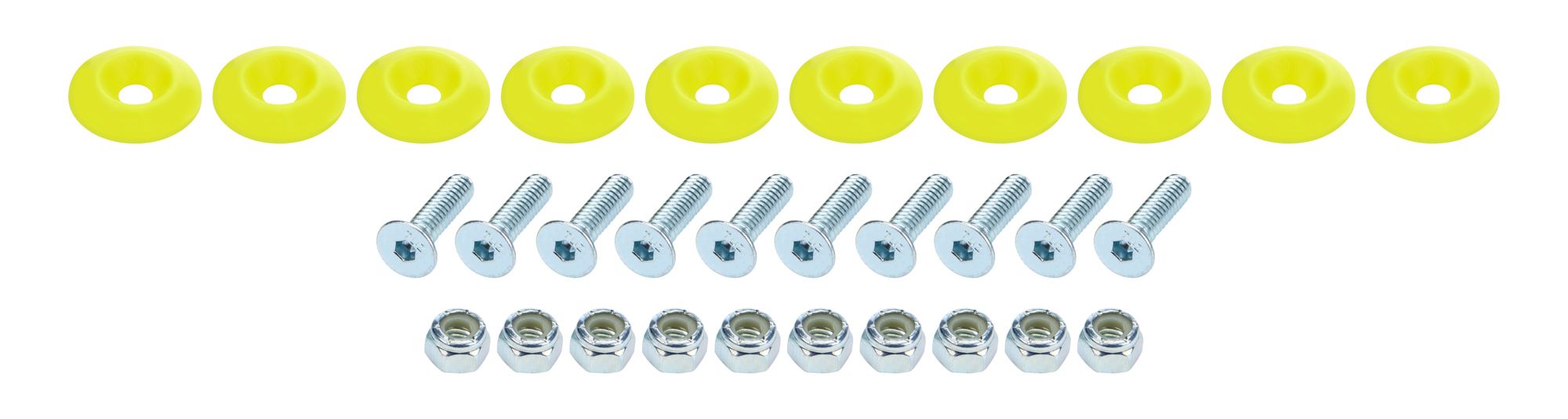 ALLSTAR PERFORMANCE Countersunk Bolt Kit Fluorescent Yellow 10pk all18688