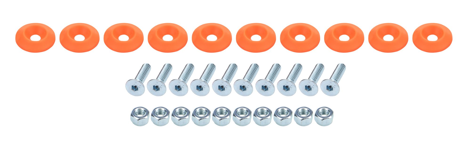 ALLSTAR PERFORMANCE Countersunk Bolt Kit Fluorescent Orange 10pk all18689