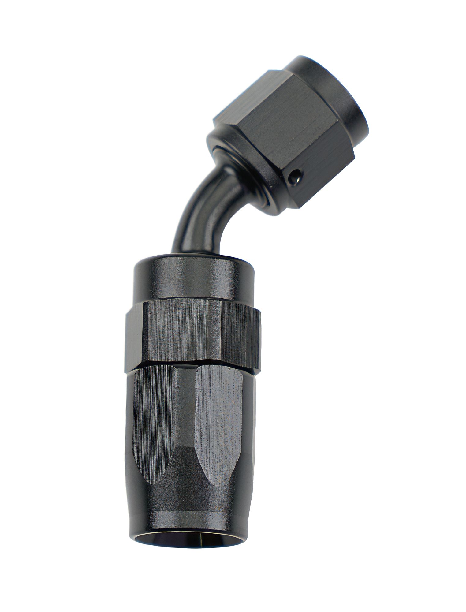 ALLSTAR PERFORMANCE Reusable Hose End Black 45 Deg Elbow -4 all49331