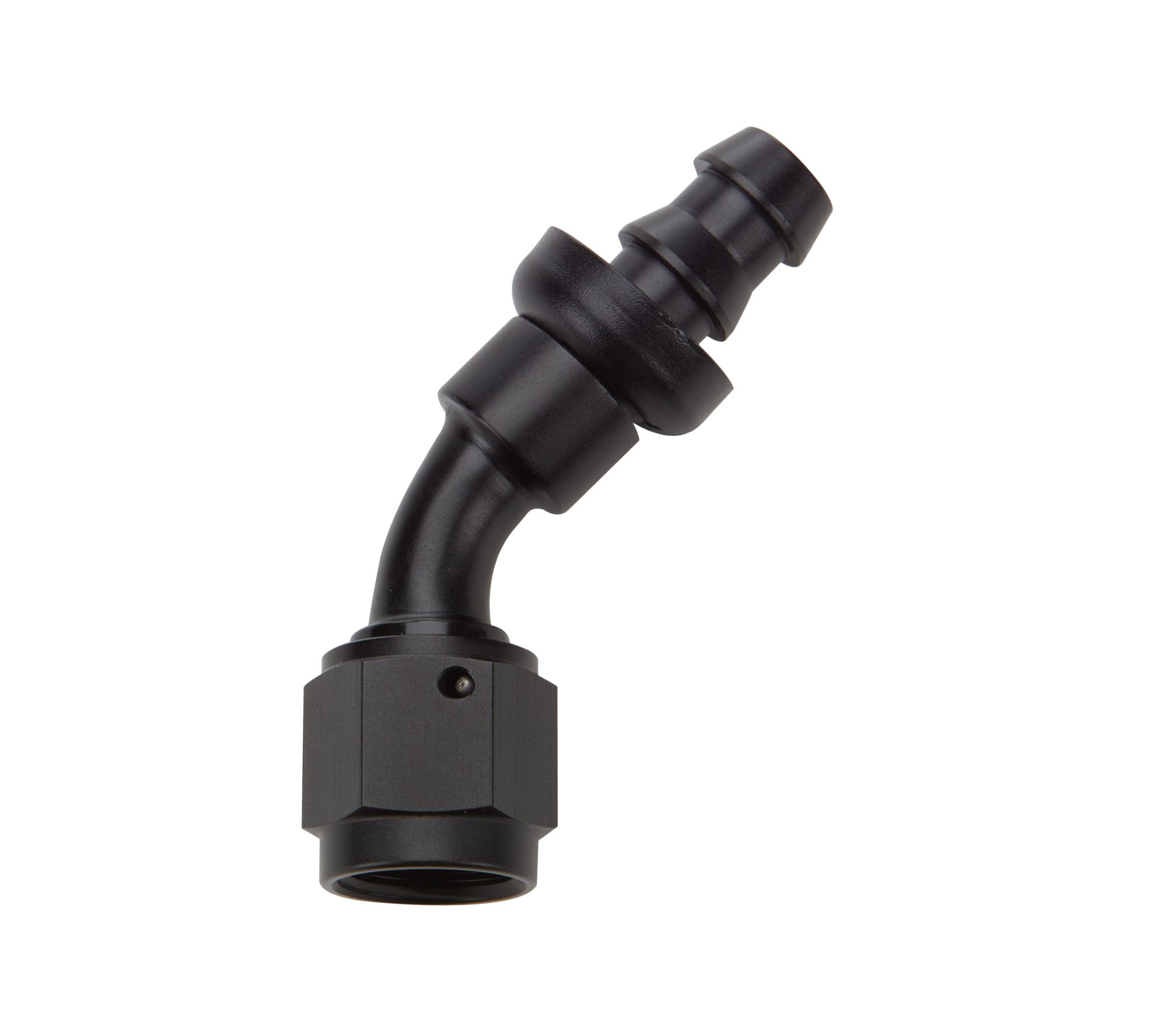 ALLSTAR PERFORMANCE Pushlock Hose End Black 45 Deg Elbow -6 all49432