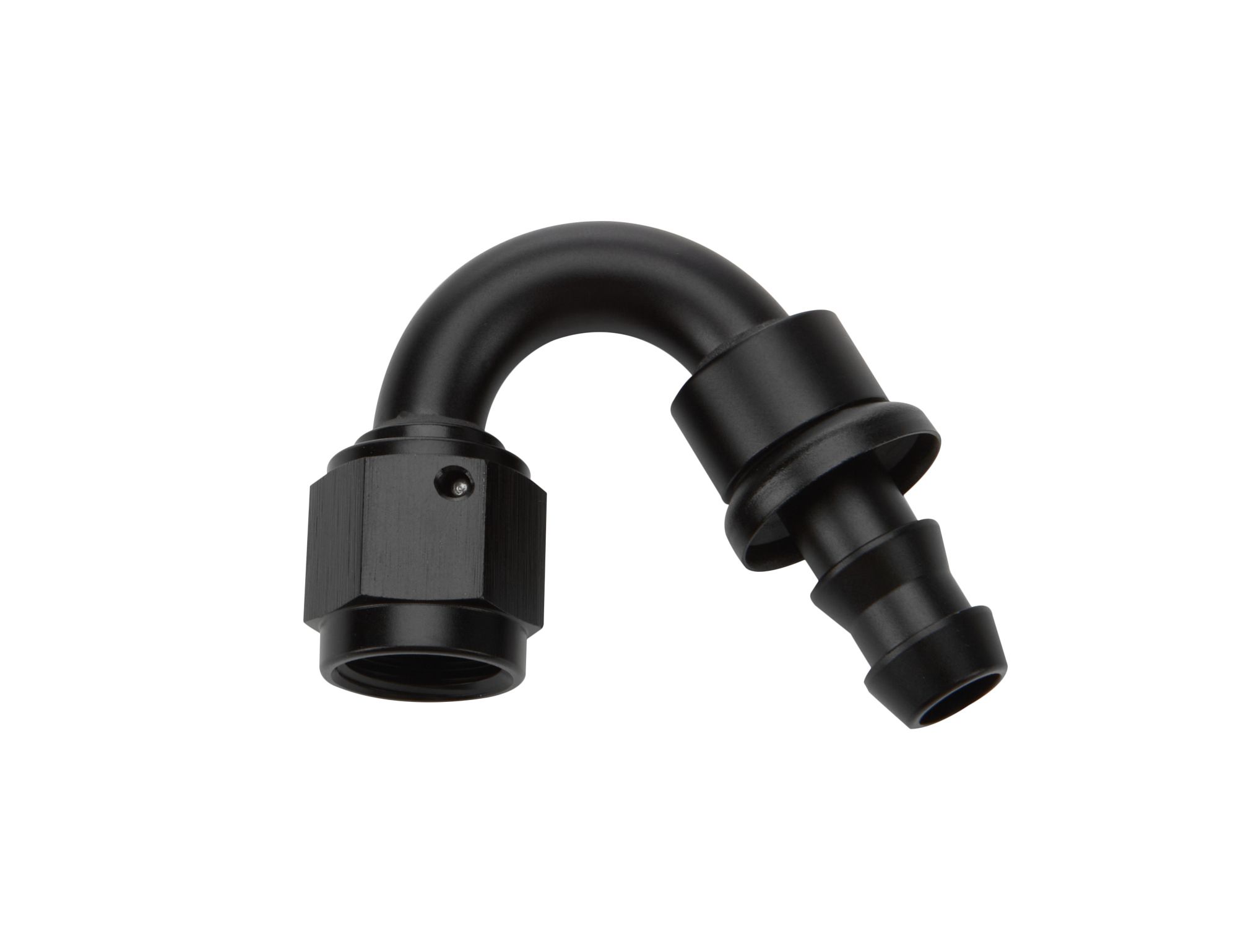 ALLSTAR PERFORMANCE Pushlock Hose End Black 150 Deg Elbow -6 all49472