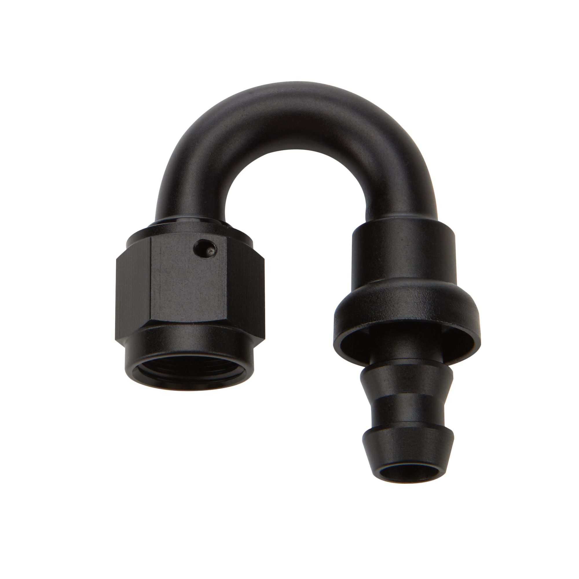 ALLSTAR PERFORMANCE Pushlock Hose End Black 180 Deg Elbow -16 all49486