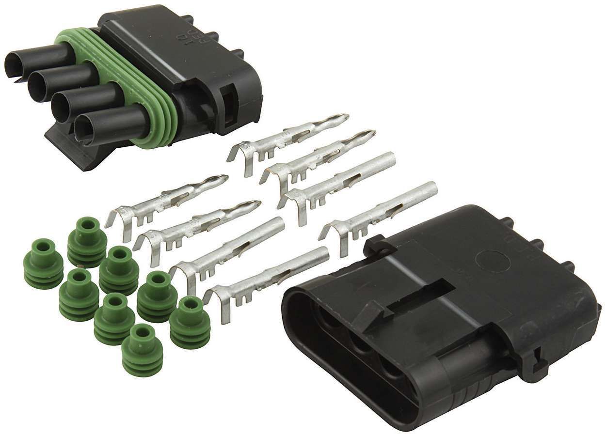 ALLSTAR PERFORMANCE 4-Wire Weather Pack Connector Kit Flat all76268