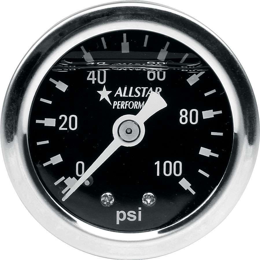 ALLSTAR PERFORMANCE 1.5in Gauge 0-100 PSI Liquid Filled all80206