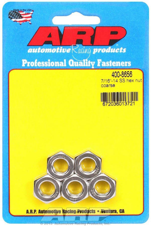 ARP 7/16-14 6PT Nut Kit SS - 5 PK 4008656