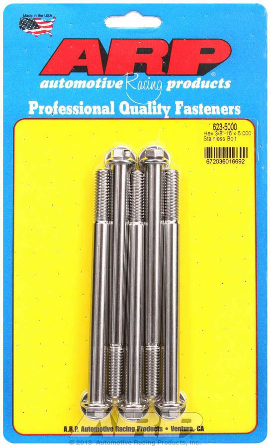 ARP 3/8-16 x 5.000 Hex SS Bolts (5/pkg) 6235000