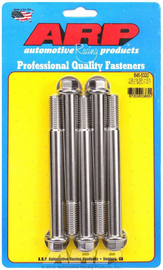 ARP 1/2-13 x 5.000 Hex SS Bolts (5/pkg) 6465000