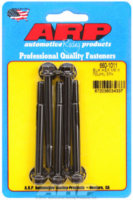 ARP M6 x 1.00 x 70 Black Oxide Hex Bolts (5/pkg) 660-1011