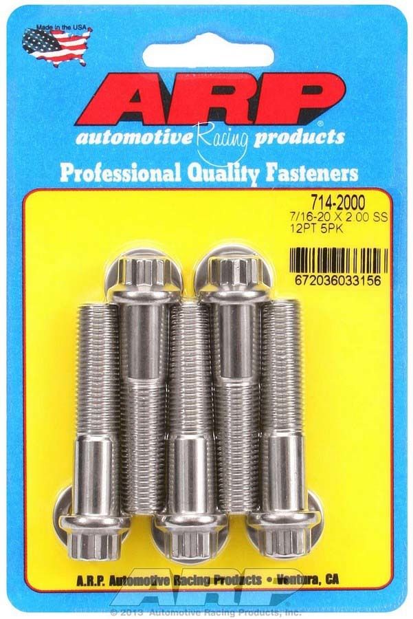 ARP 7/16-20 x 2.000 12pt SS Bolt Kit 5pk 7142000