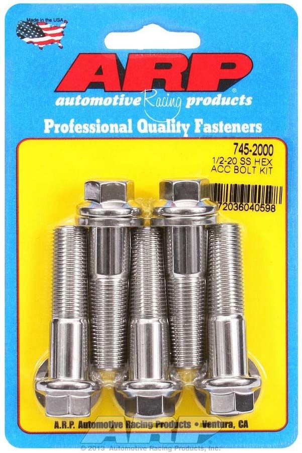 ARP 1/2-20 x 2.000 Hex SS Bolts (5/pkg) 745-2000