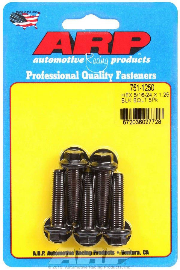 ARP 5/16-24 x 1.250 Hex Black Oxide Bolts (5/pkg) 7511250