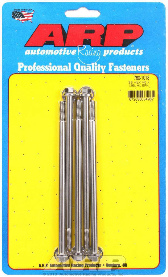 ARP M6 X 1.00 X 135 Hex SS Bolts (5/pkg) 7601018