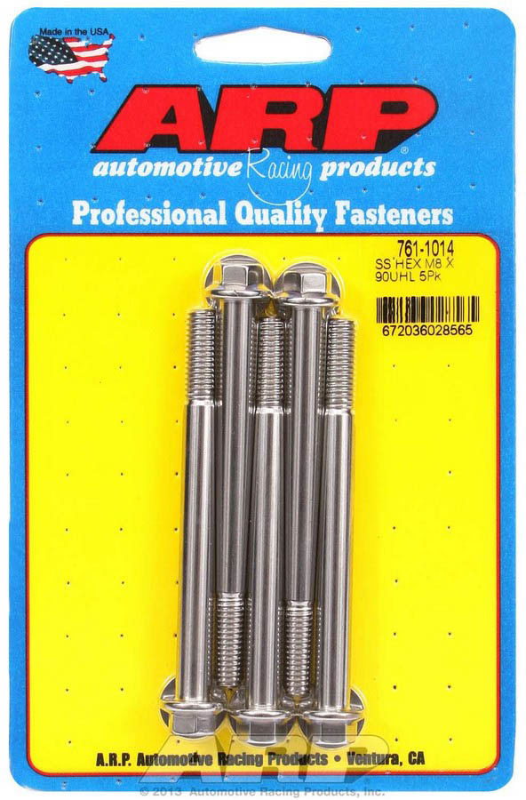 ARP M8 X 1.25 X 90 Hex SS Bolts 7611014