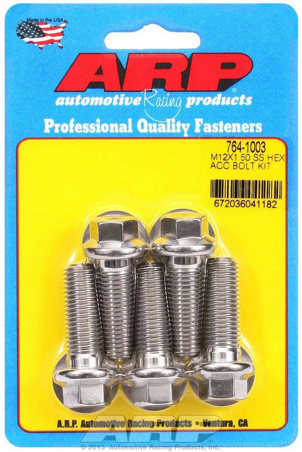 ARP M12 x 1.50 x 35 SS Hex Bolts (5/pkg) 7641003