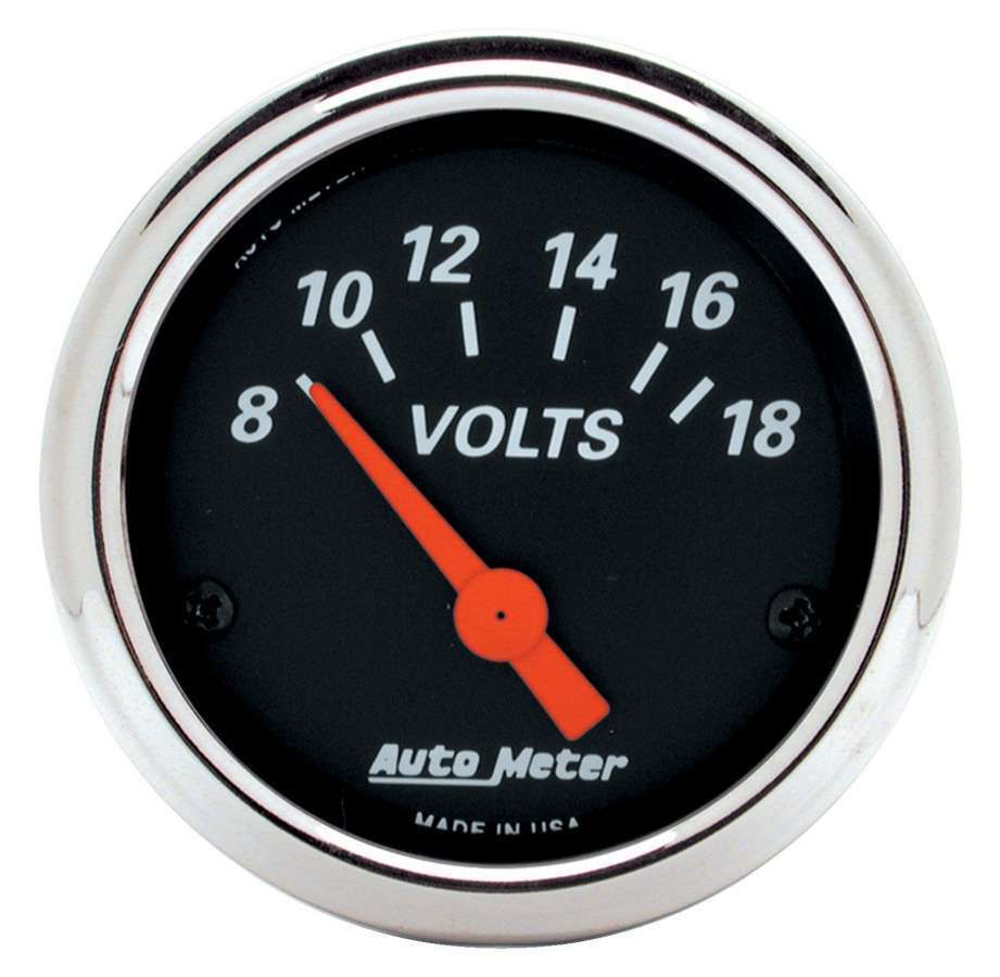 Autometer Designer Black 2 1/16in 18 Volt Electronic Voltage Gauge 1483