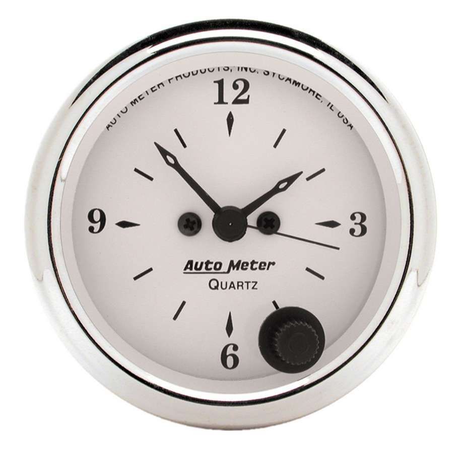 AutoMeter Old Tyme White 2 1/16in Quartz Clock 1686