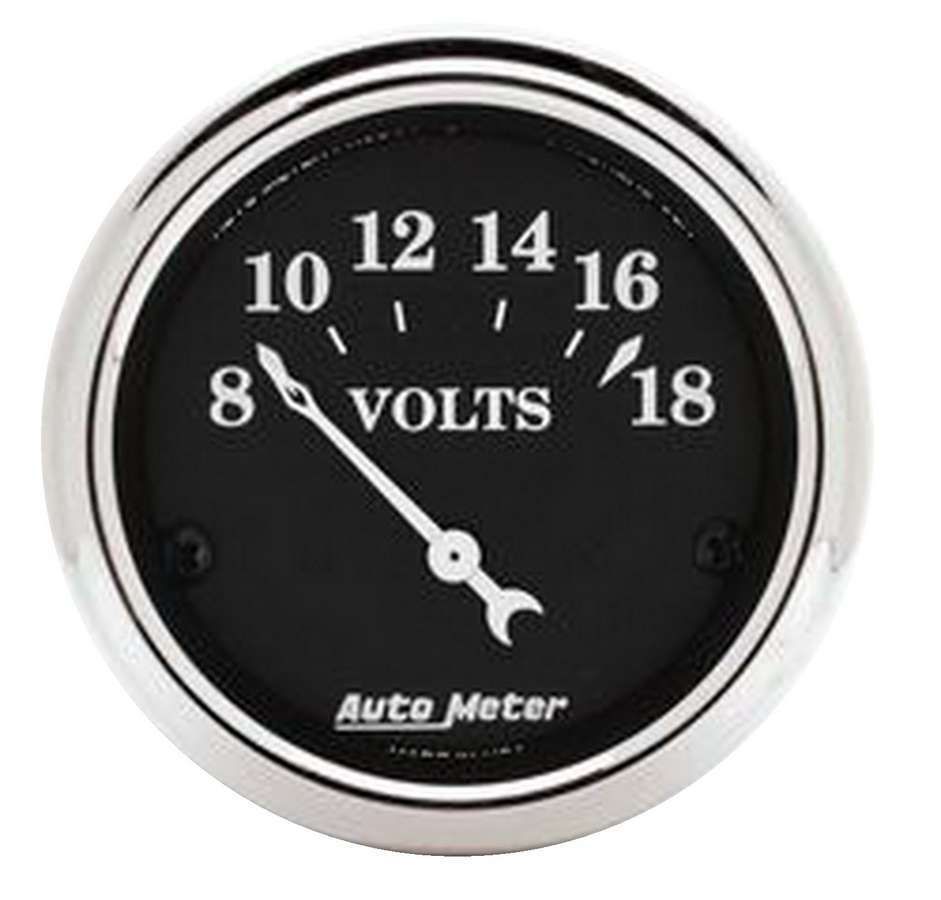 Autometer 2 1/16in 18V Electric Old Tyme Black Voltmeter 1791