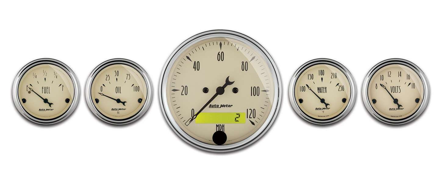 AutoMeter A/B 5pc. Gauge Kit w/Elec. Speedo 1809