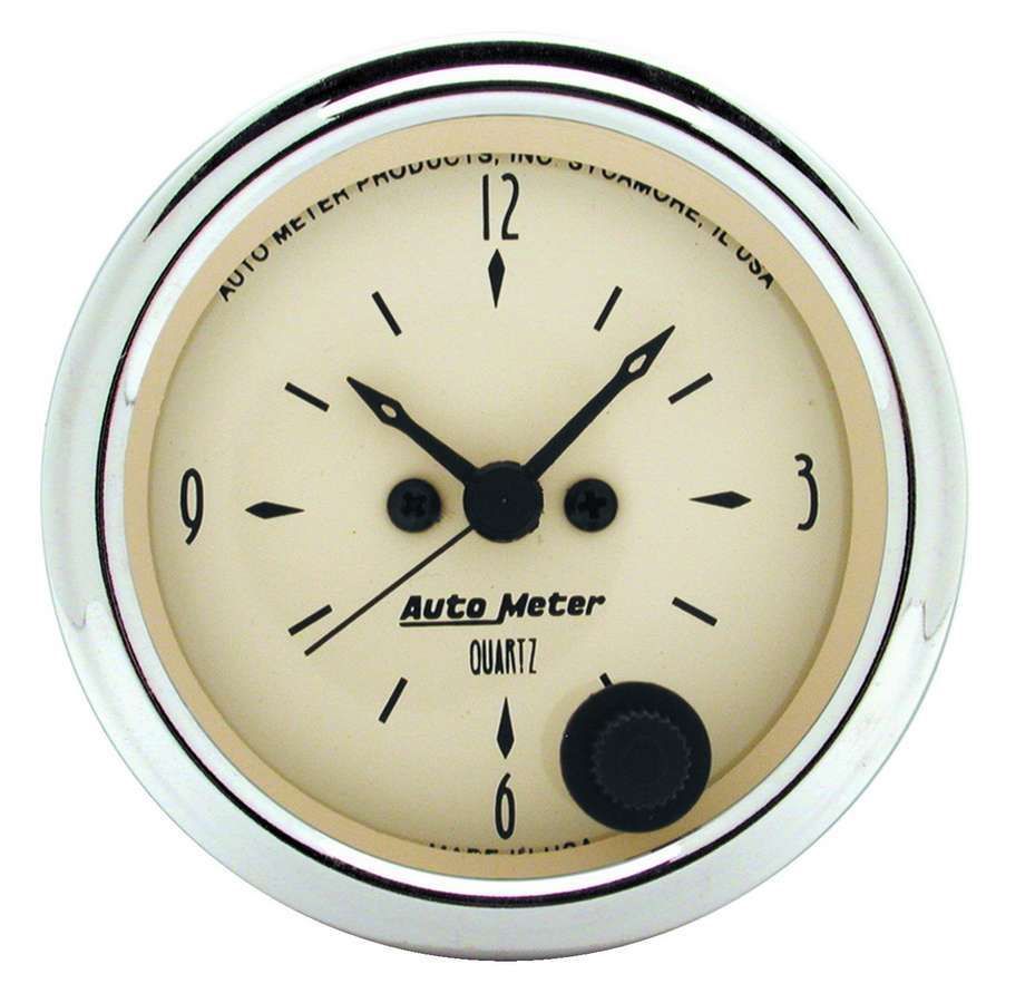 Autometer 2-1/16 inch 12 Hour Analog Antique Beige Clock 1885