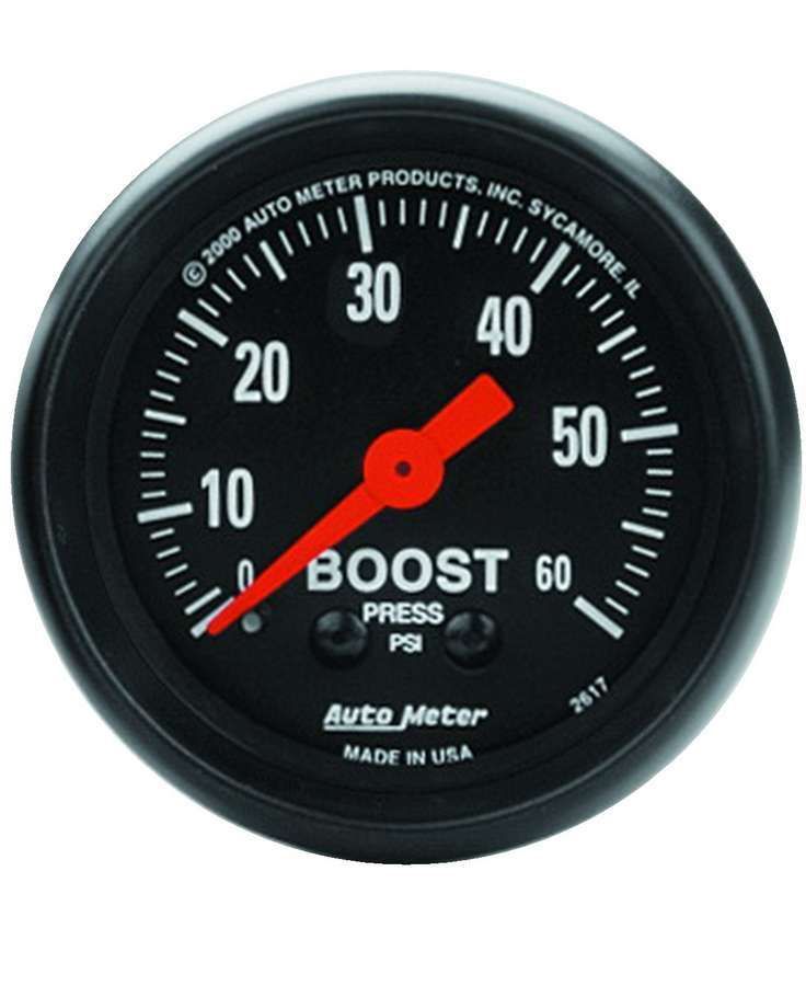 Autometer Z Series 52mm 0-60 PSI Mechanical Boost Gauge 2617