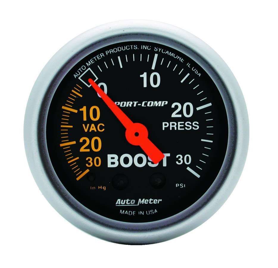 Autometer Sport-Comp 52mm 30 PSI Mechanical Boost Gauge 3303