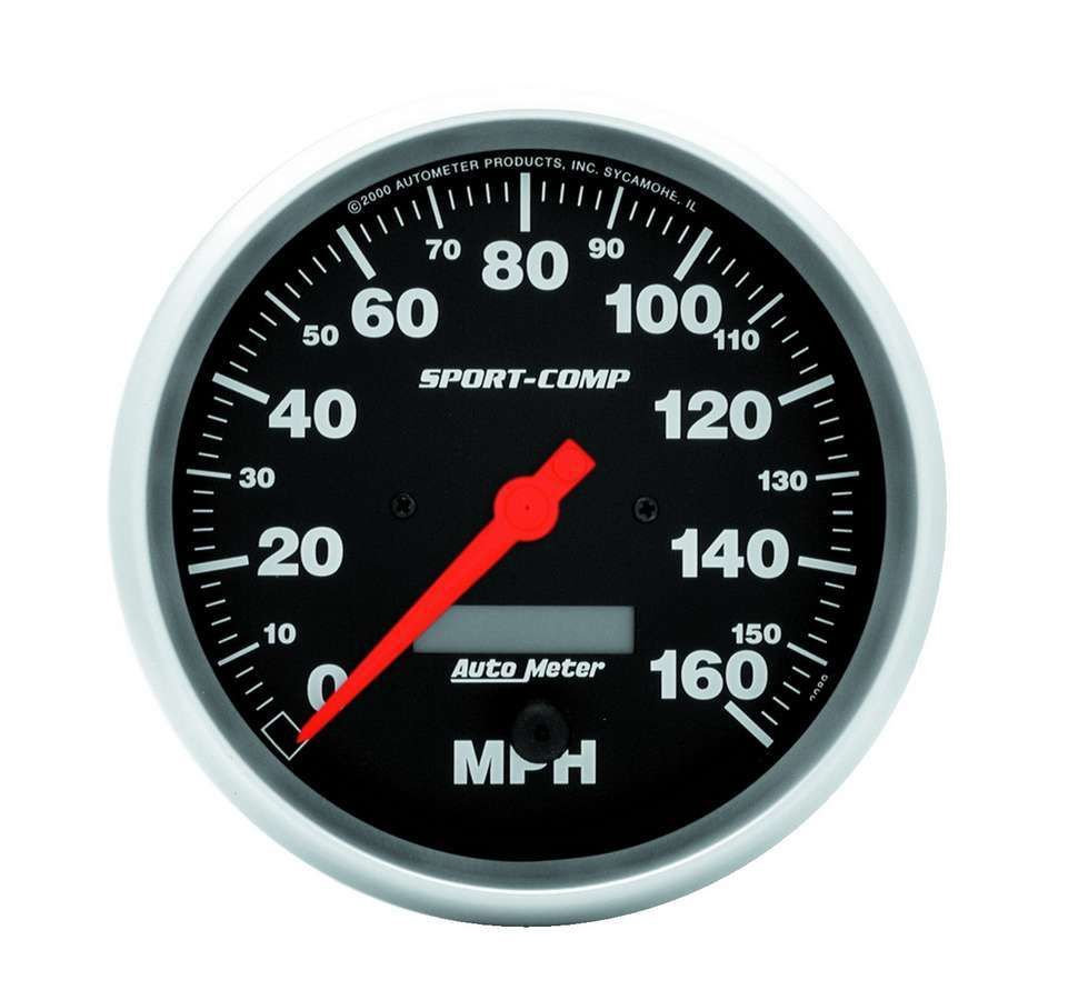 Autometer Sport-Comp 5 inch 160 MPH Electronic Speedometer Gauge w/LCD Odometer 3989