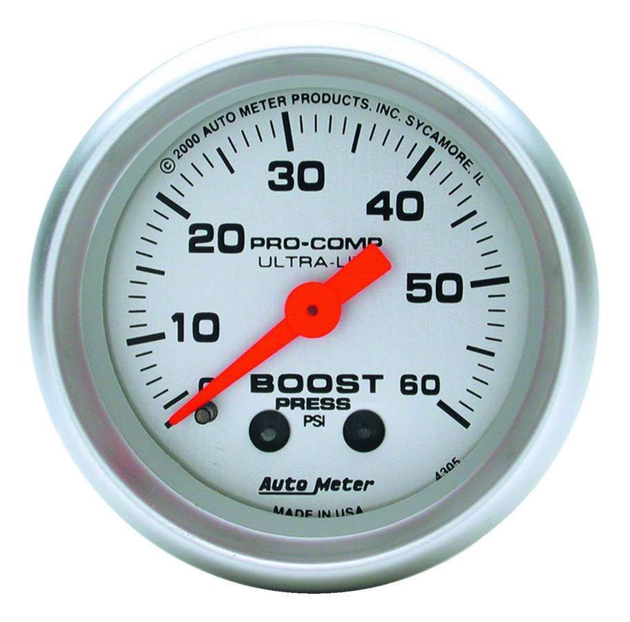 Autometer Ultra-Lite 52mm 60 PSI Mechanical Boost Gauge 4305