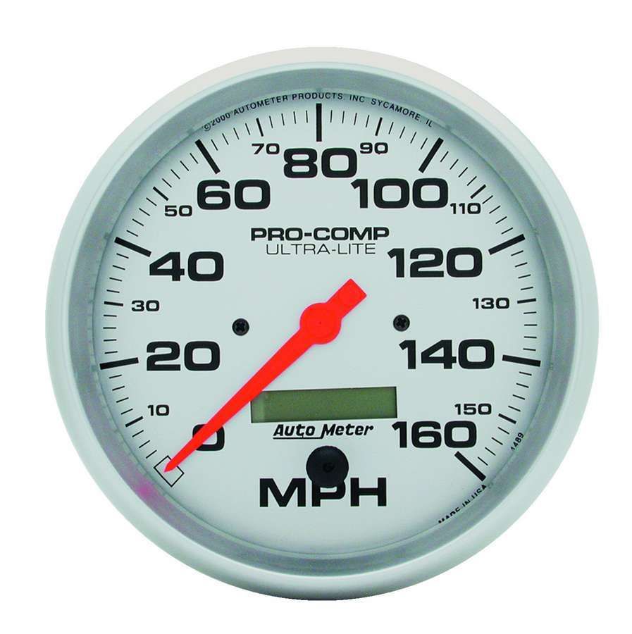 Autometer Ultra-Lite 127mm In-Dash Electronic Programmable 160 MPH Speedometer 4489