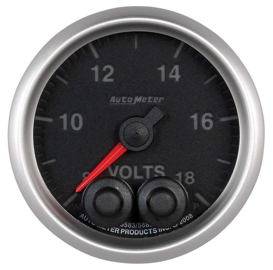 Autometer Elite 52.4mm Peak & Warn w/ Electronic Control 8-18 Volt Voltmeter 5683