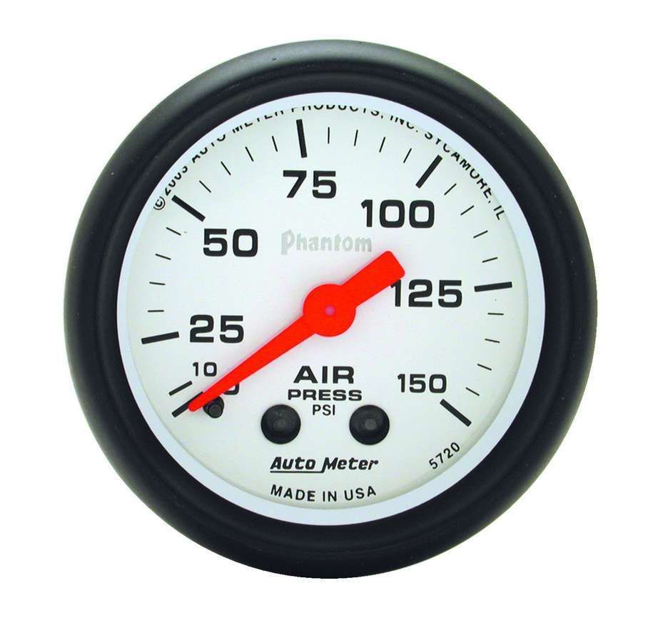 Autometer Phantom 52mm 0-150 PSI Mechanical Air Pressure Gauge 5720