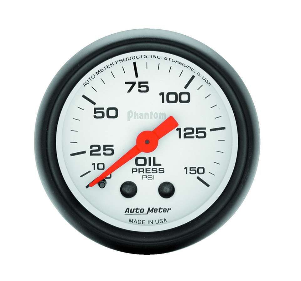 Autometer Phantom 52mm 150 PSI Mechanical Oil Pressure Gauge 5723