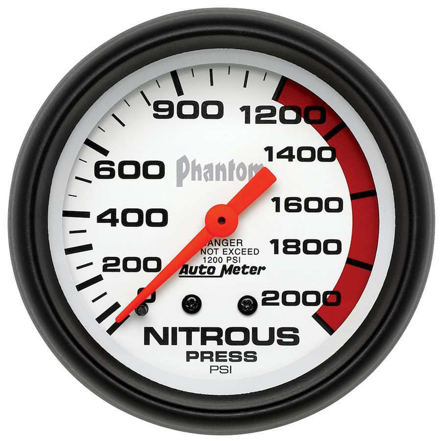 Autometer Phantom 66.7mm 0-2000 PSI Mechanical Nitrous Pressure Gauge 5828
