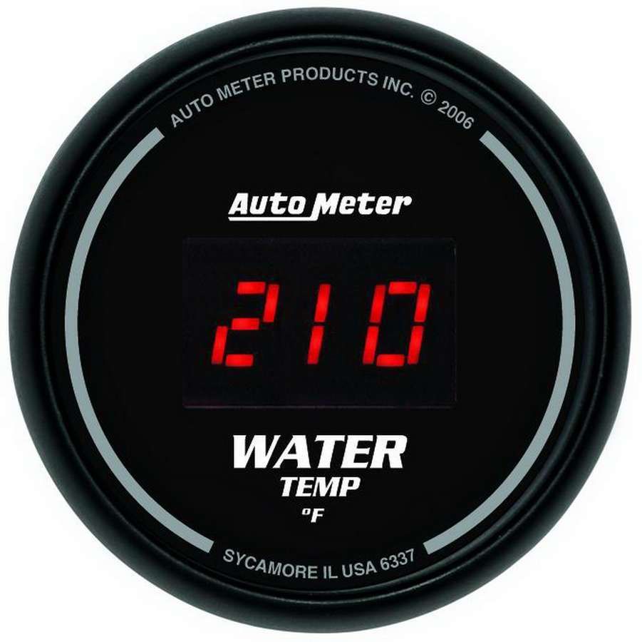 Autometer Black 0-300 F Digital Water Temp Gauge 6337