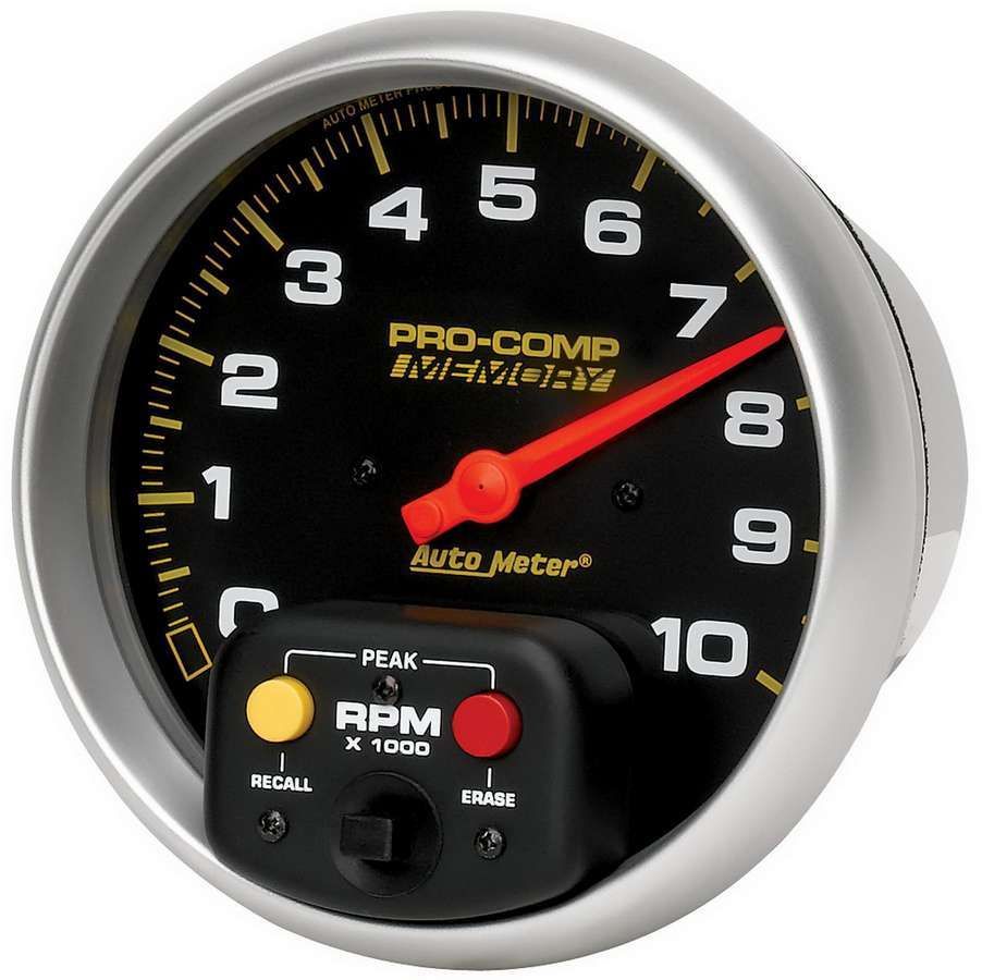 Autometer Pro-Comp 5 inch 10K RPM with Peak Memory In-Dash Tachometer 6801