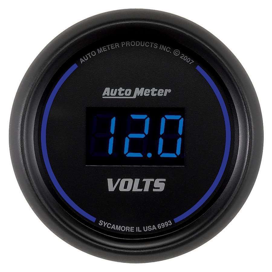 Autometer Cobalt Digital 52.4mm Black Voltmeter 6993