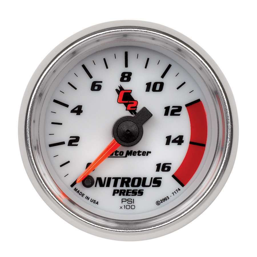 Autometer C2 2in 0-1600 PSI Full Sweep Electronic Nitrous Gauge 7174