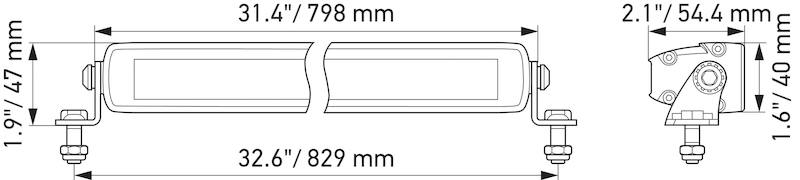 Hella Universal Black Magic 32in Thin Light Bar - Driving Beam 358176311 image 7