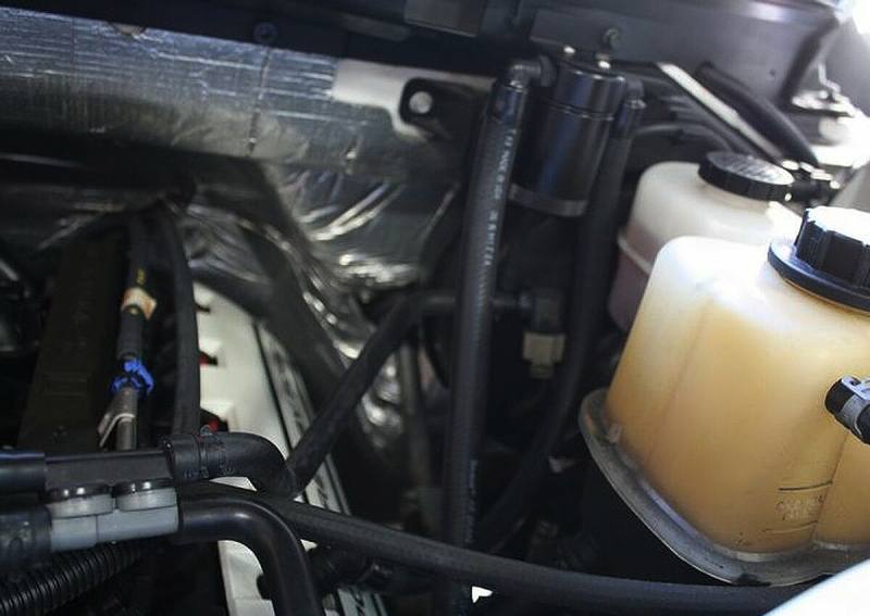 JLT 3.0 Oil Separator Ford F-150 5.0L / 6.2L / SC Driver Side Black Anodized Finish 3016D-B image 2