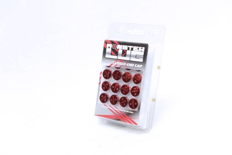 Wheel Mate Monster Lug Nut Caps - Red 14x1.50 33007r