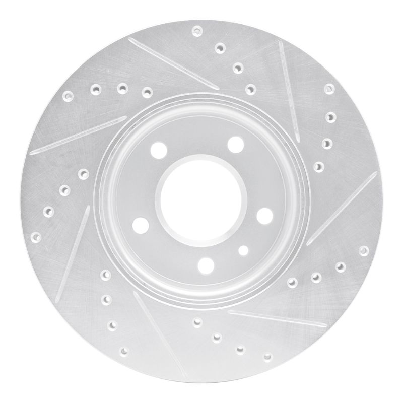 R1 13-25 Cadillac ATS Front Left Drilled & Slotted Silver Brake Rotor 631-46033L image 5