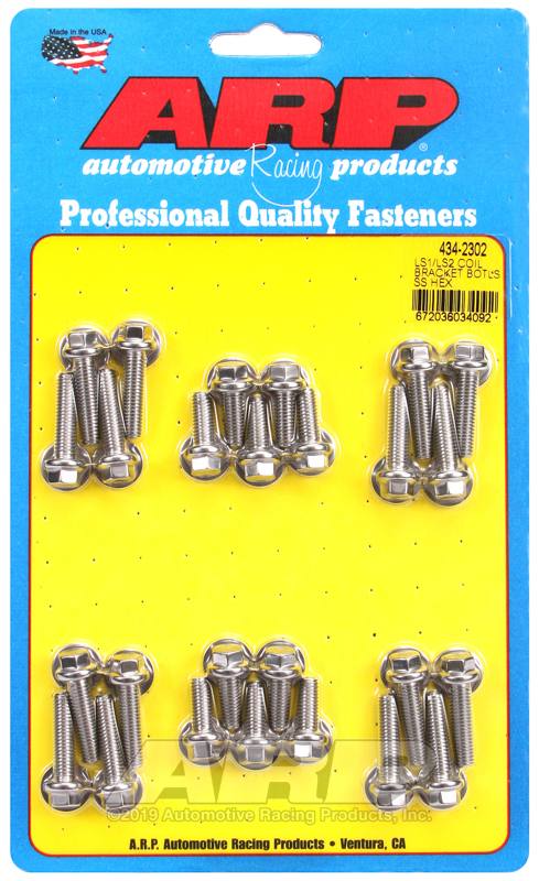 ARP LS1 LS2 SS Hex Coil Bracket Bolt Kit 434-2302 image 2