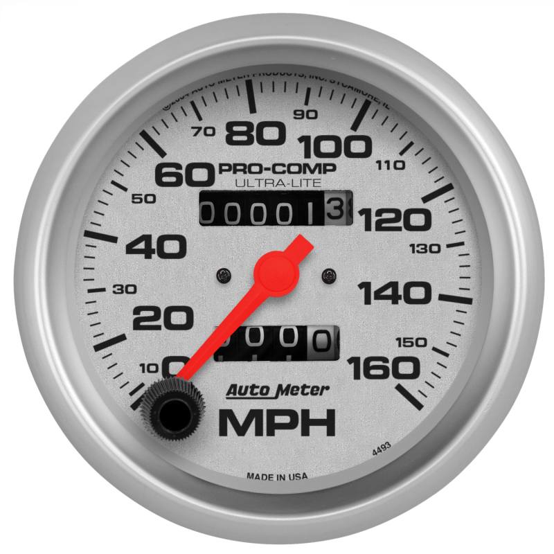 Autometer Ultra-Lite 3-3/8 inch 160 MPH Mechanical In Dash Speedometer 4493 image 2