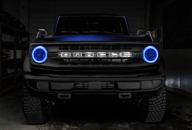 Oracle 2021 Ford Bronco Base Headlight LED Halo Kit - ColorSHIFT - w/ Simple Controller 1470504 image 9