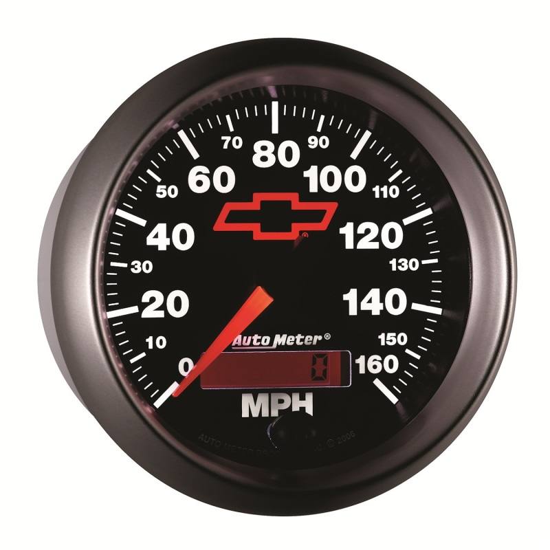 Autometer Speedometer 3-3/8in, 0-160 MPH, Elec. Programmable - Bowtie Black 3688-00406 image 6