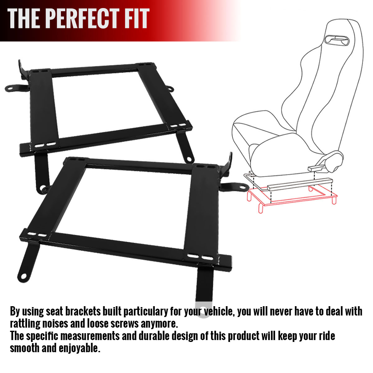 SPEC-D Tuning Mitsubishi Evolution Seat Bracket - Pair bkt-evo01 image 2