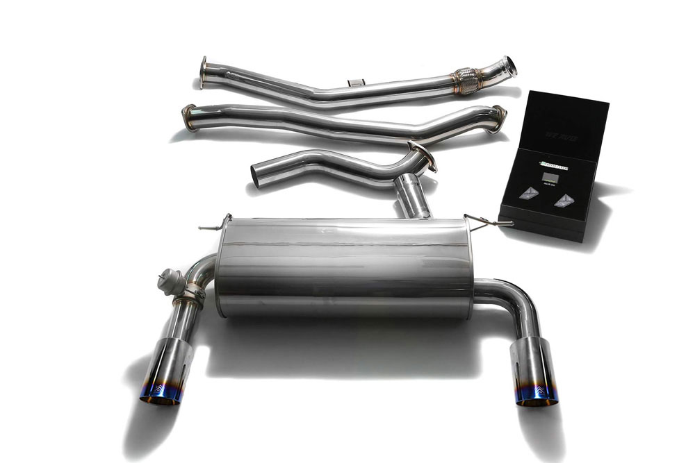 Armytrix Stainless Steel Valvetronic Catback Exhaust BMW F30 335i N55 with  Dual Chrome Silver Tips - BMF33-DS11B