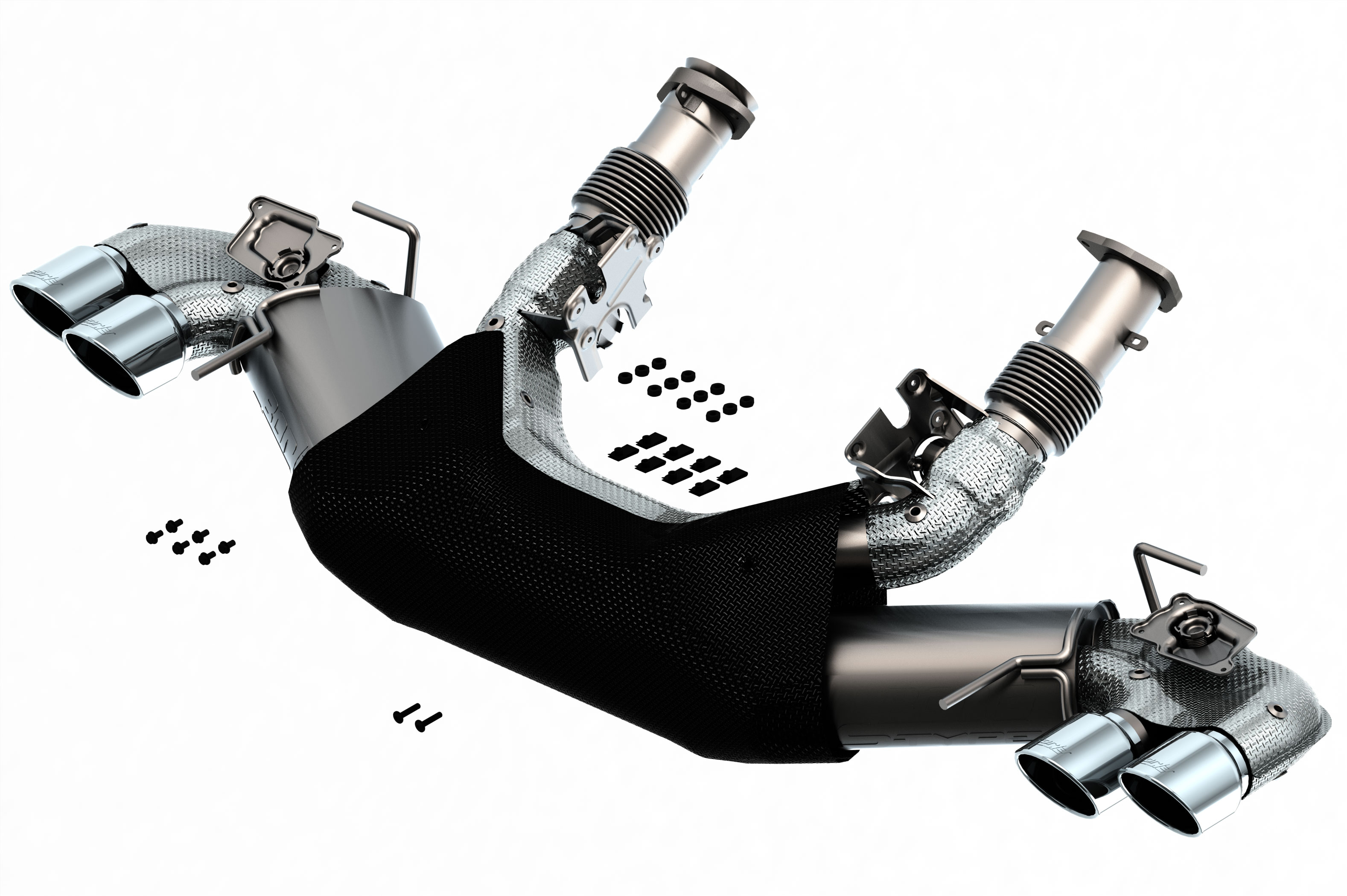 Borla Corvette C8 6.2L S-Type Exhaust System Dual Round A/C Tips 4inx 4.75in 140838